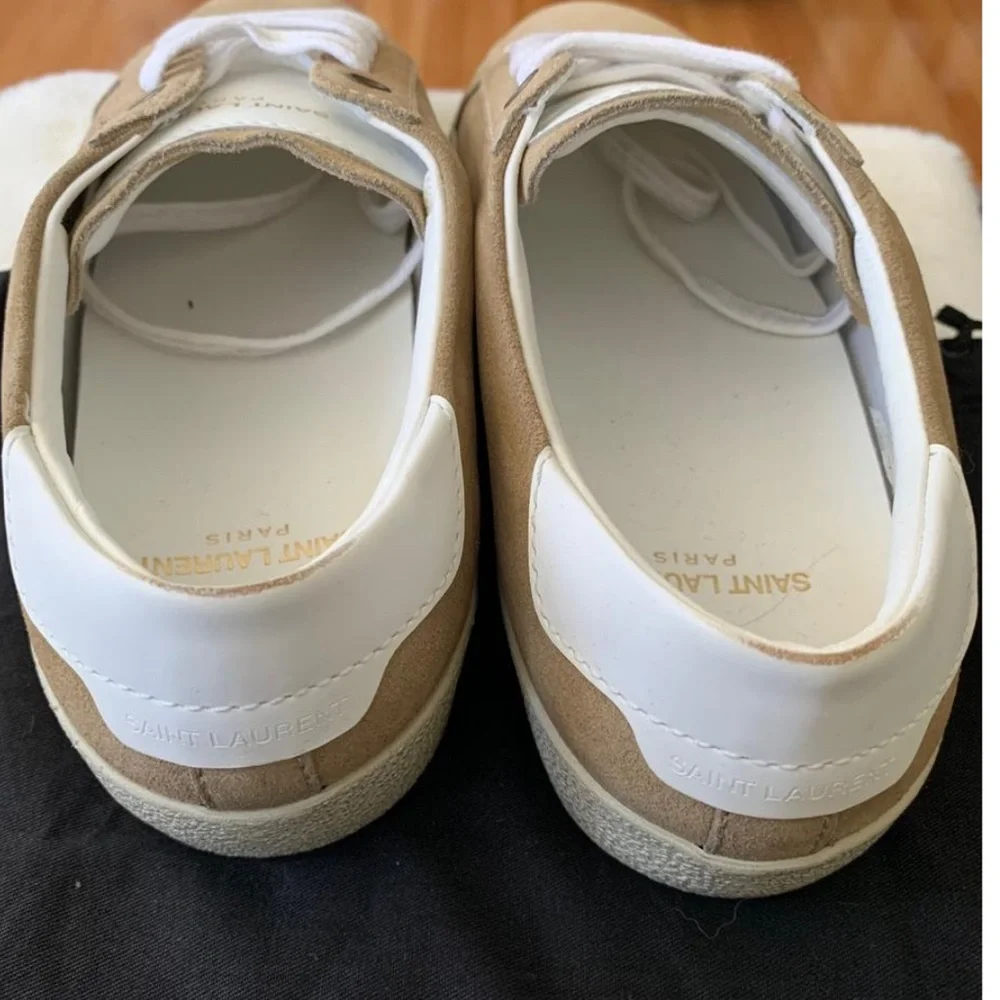 COPY - COPY - Saint Laurent men’s 11 distressed suede tan/white sneakers - Picture 4 of 4